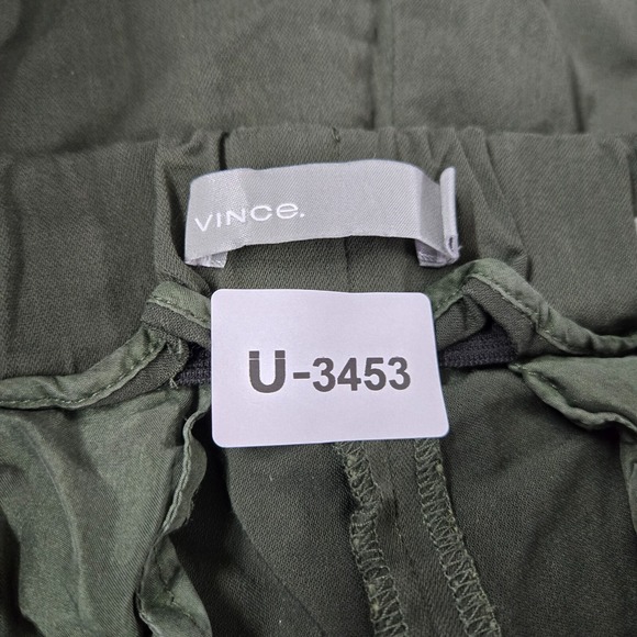 Vince Women Pants Medium Green Cropped Drawstring Pockets High Rise 22 in Inseam - Picture 2 of 12